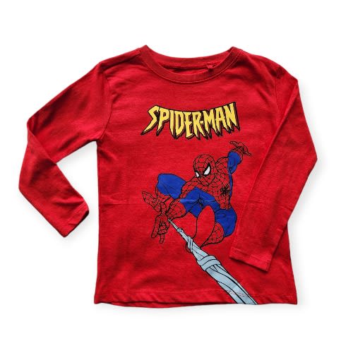 Spiderman Long Sleeve Top- Red