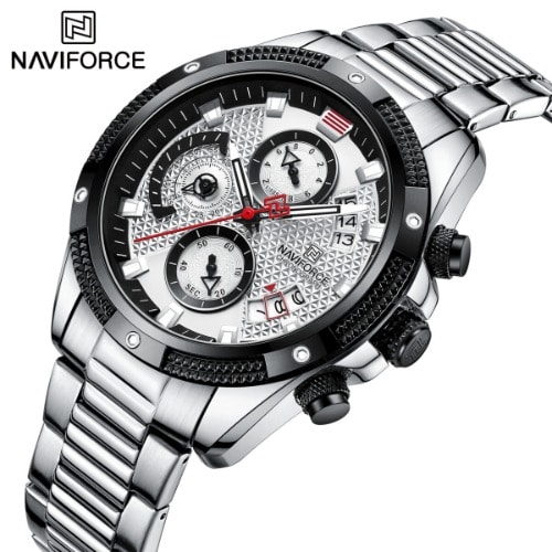 Men's  Quartz Chronograph Stainless Steel Luxury Wristwatches Waterproof