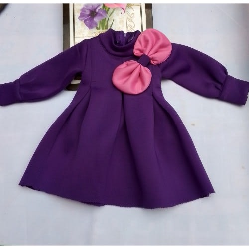 Party Pleated Gown For Baby Girl Eid Wear Dress