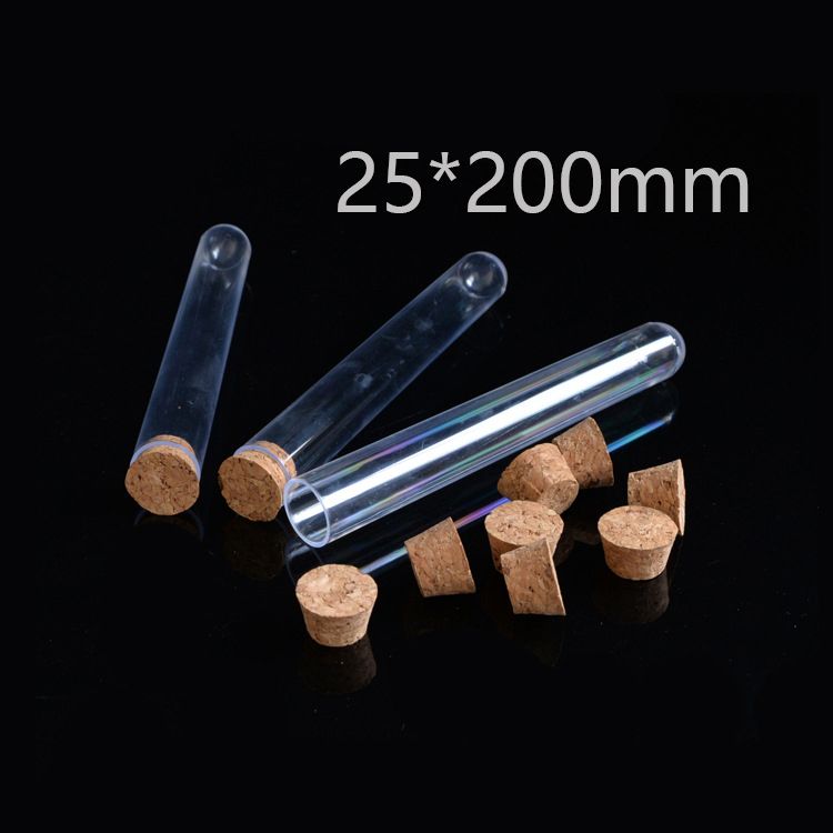 10pcs Laboratory Test 25x200mm Transparent Glass Test Tubes
