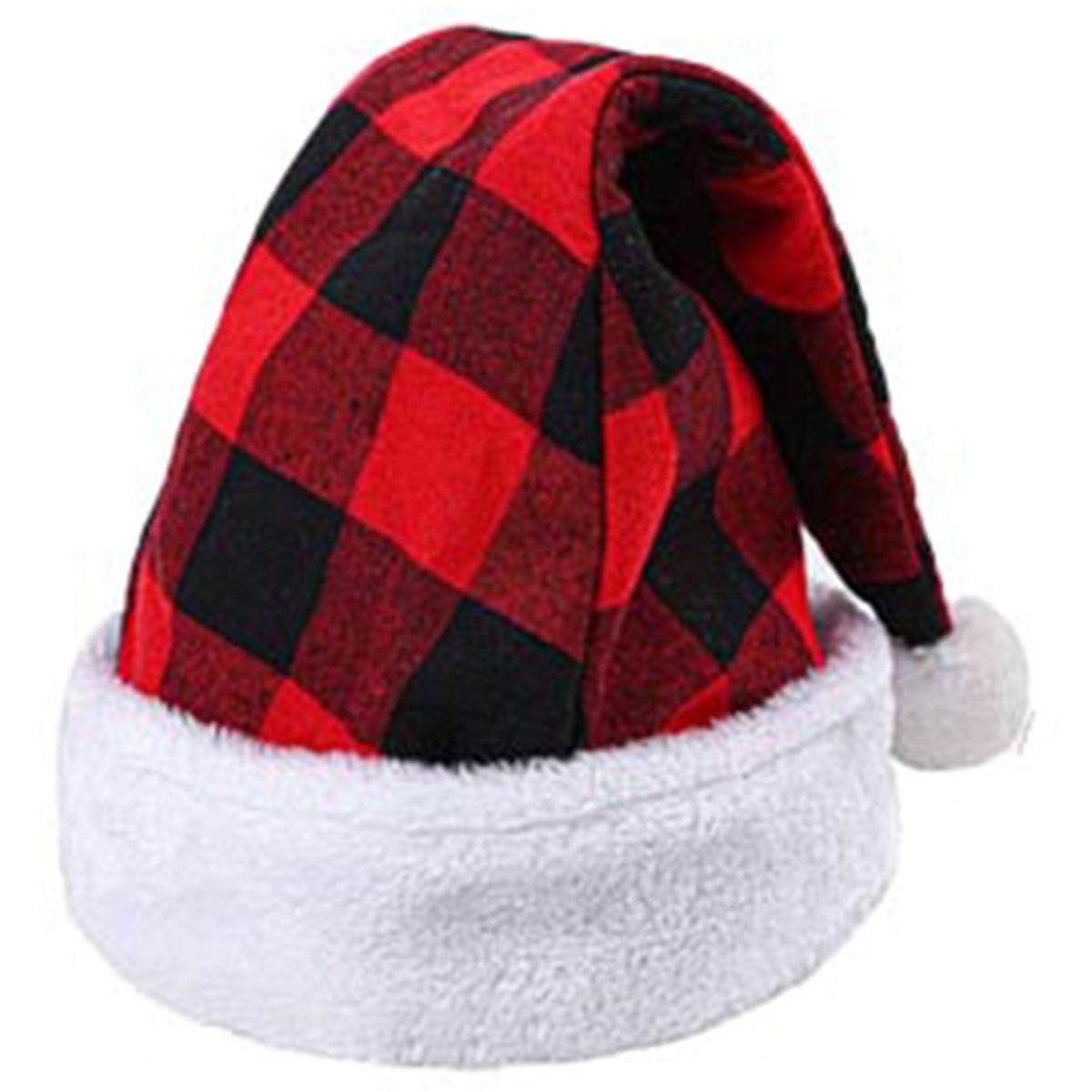 Christmas Hat Plaid Santa Hat Xmas Holiday Hat For Adults