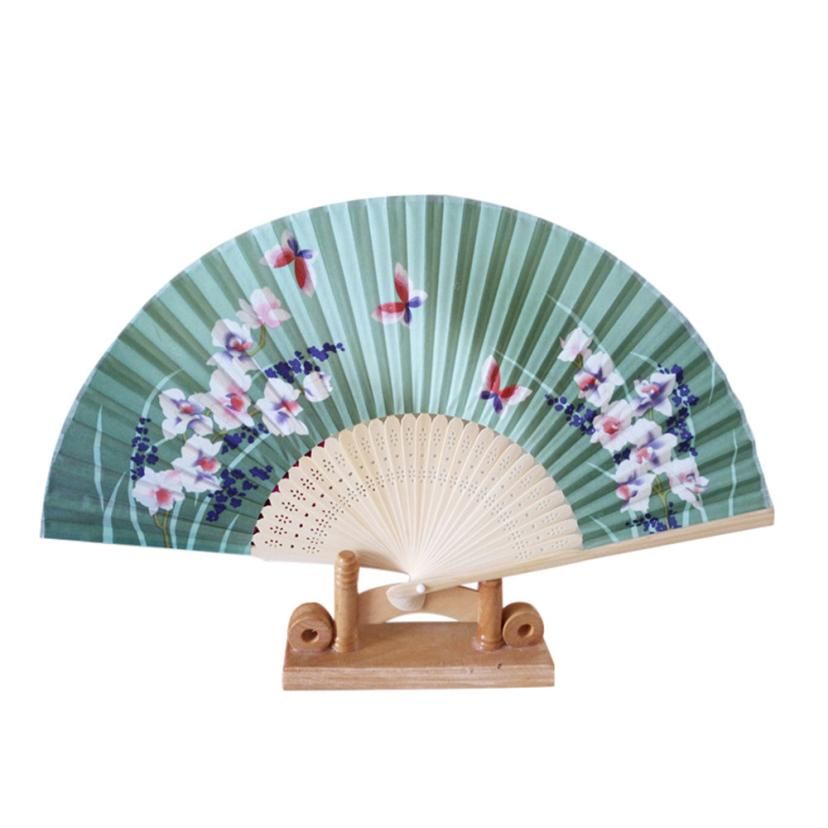 Party Held Wedding Folding Dance Pattern Silk Psw0705 Fan Vintage Flower 2018 Lace Bamboo Hand Folding