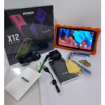 A Touch X12 Kids Learning Tablet-128GB Dual Sim Android 6.1 Quad-Core-WiFi- Red Silicon