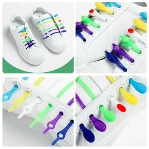 Elastic Silicone Shoe Lace - 12pieces