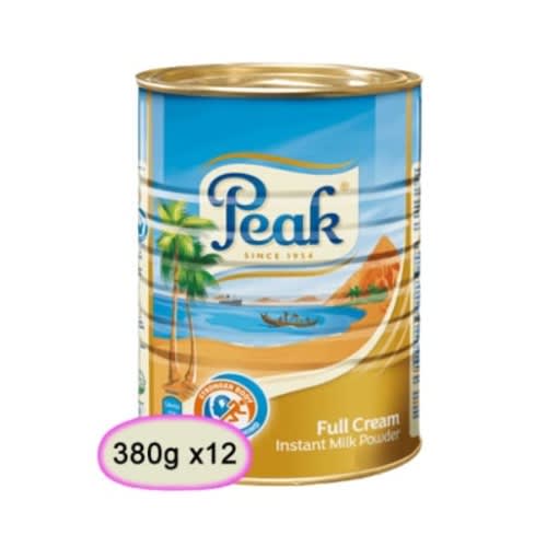 Peak Instant Full Cream Milk Powder Tin - 380g X 12