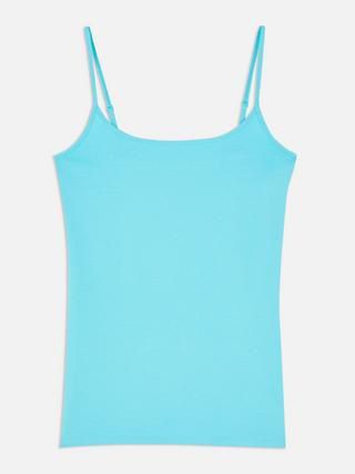 Adjustable Strap Stretch Camisole- Blue