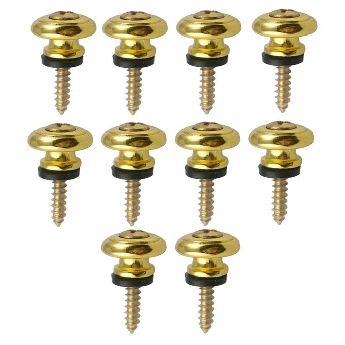 10x Strap Lock Buttons For Acoustic Electric Bass Guitar Ukulele Gold