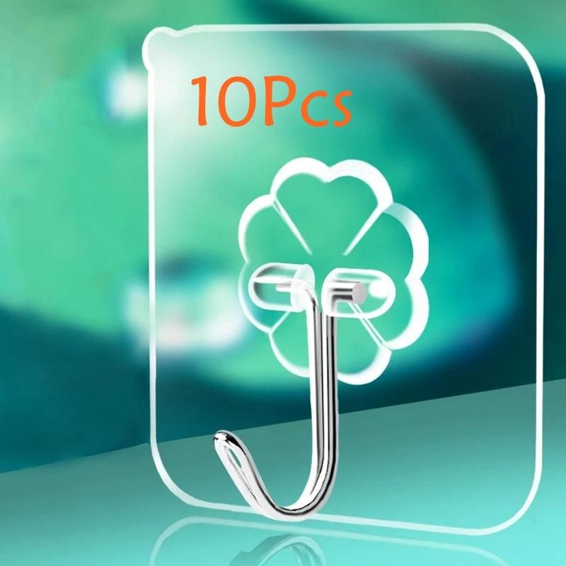 Large Sticky Hook Wall Hook Transparent Gold Seamless Stainless Steel Hook