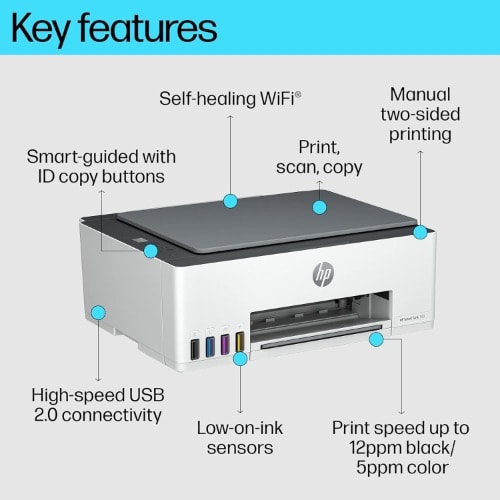 Smart Tank 580 All-in-one Wifi Colour Printer 1 Extra Black Ink(upto 12000 Black And 6000 Colour)
