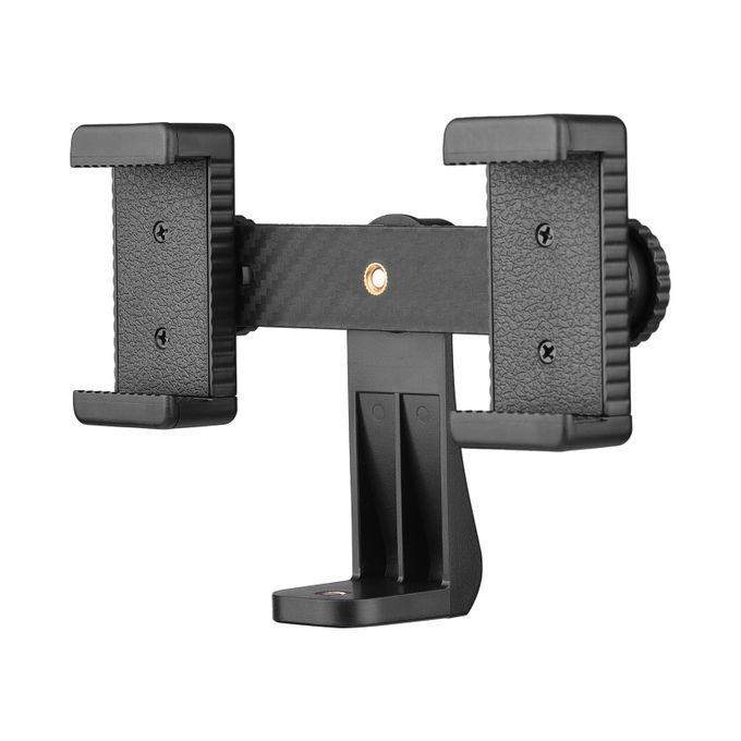 Double Phone Holder Tripod Mount Adapter Horizontal