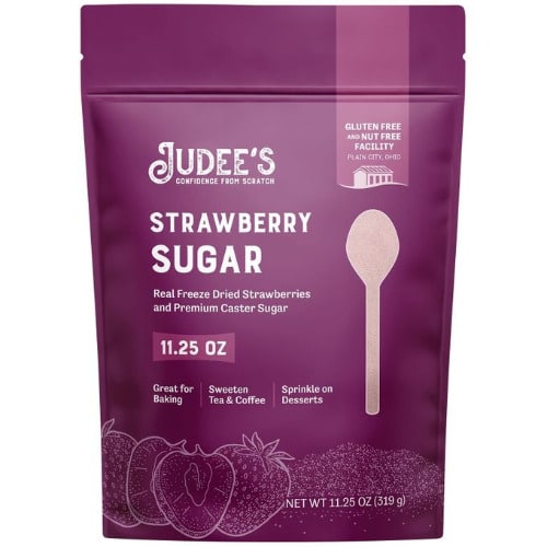 Strawberry Sugar 11.25 Oz 319g - Made With Premium Caster Sugar - Great For Baking