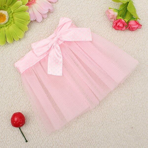 Pink XS Pet Dog Cat Bow Lace Tutu Dress Princess Skirt Cute Party Clothes XS Code
