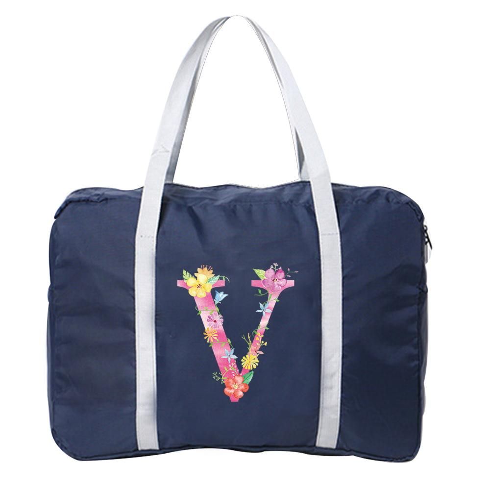 Luggage Travel Bags Nylon Unisex Foldable Large Capacity Bag Pink Letter Series Print Women WaterProof Handbags Men Travel Bags