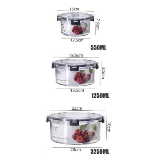 Acrylic Round Storage Bowls - 3 In 1