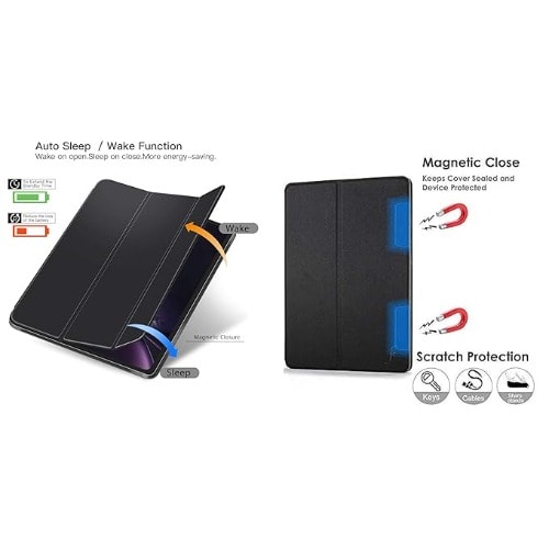 Leather Smart Flip Case Cover With Pen Holder for Ipad Pro 11 Inch  - 2024