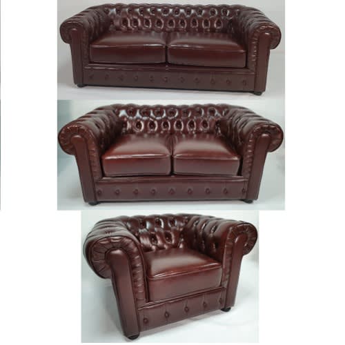 6 Seater Chesterfield Sofa Set - Brown