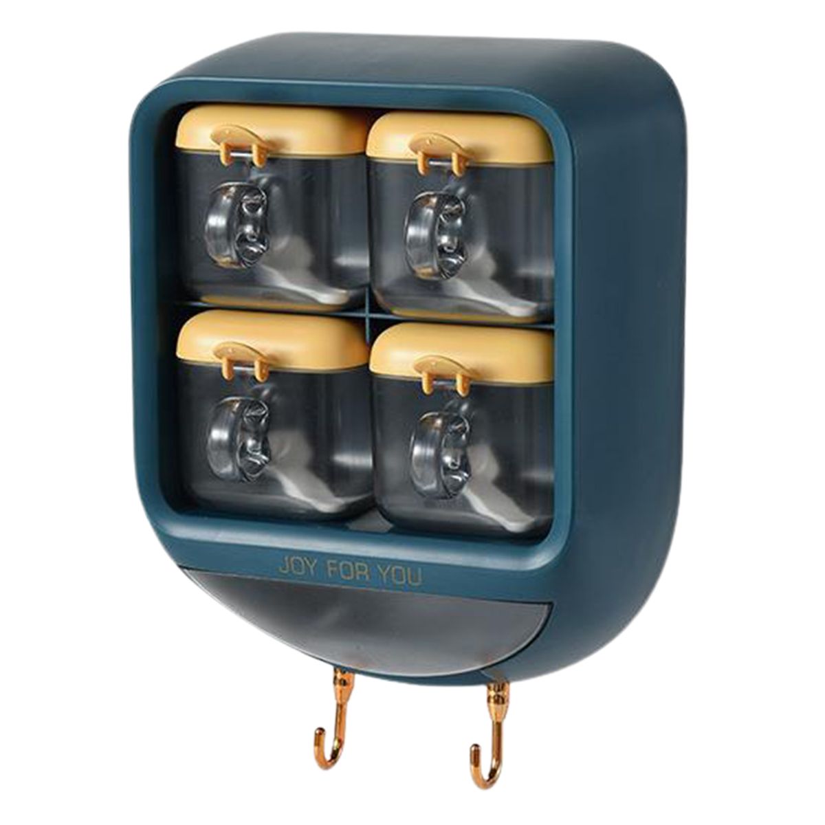 1 Set Condiment Box Double Hook Condiment Box Blue