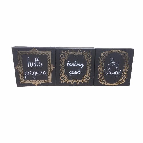 Set of 3 Hello Gorgeous Foil Canvas