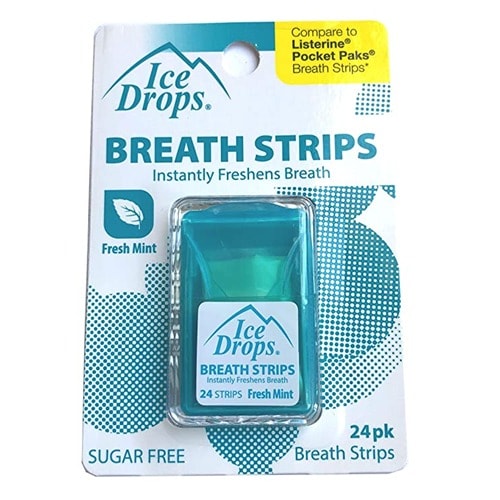 Fresh Mint Sugar Free Ice Drops Breath Strips 24 Count   - 0.3 G