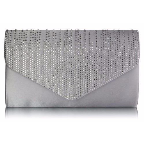 Crystal Clutch Purse - Silver