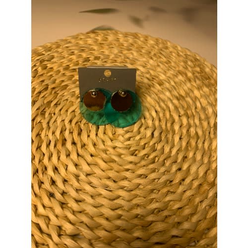 Round Hoop Mint Green Earrings