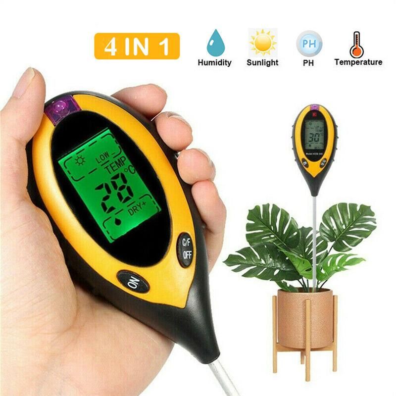 Soil PH Meter 5-in-1 Soil Tester With Moisture Light PH Meter Gardening Tool Sunlight Intensity Humidity Tester Backlit Tool