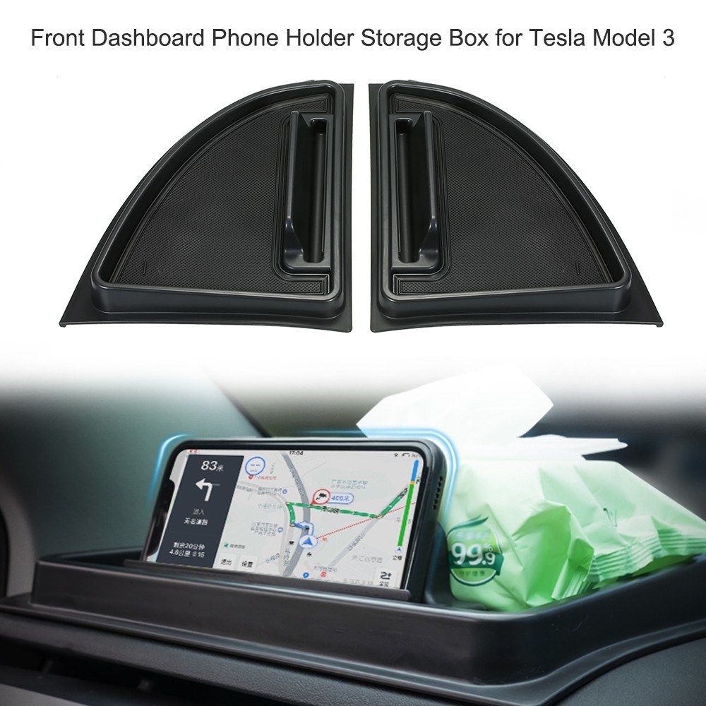 Front Dashboard Phone Holder Storage Box For Tesla Model