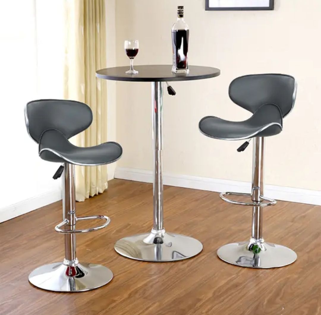 2pcs Of Love Barstool And 1pc Adjustable Wine Table