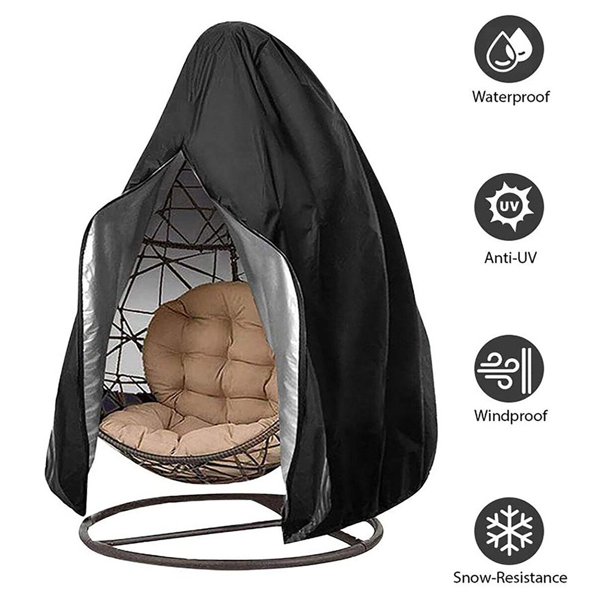Large Anti-dust Waterproof Garden Patio Hanging Swing Egg Chair Cover Protection