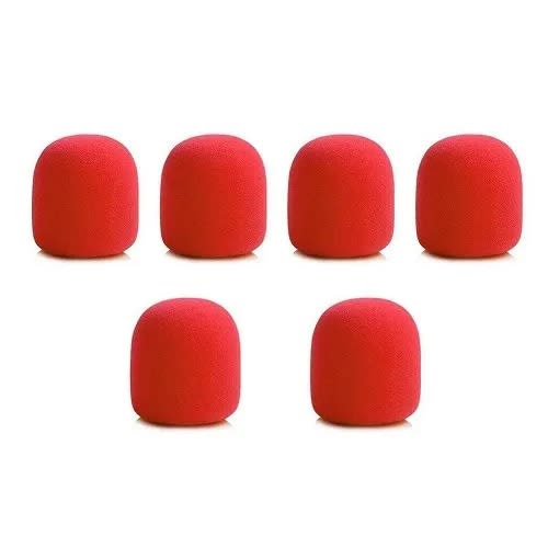 Microphone Cover - 6 Pack - Red