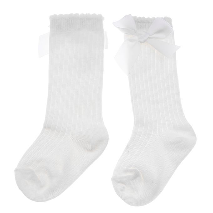 Baby Girls Knee High Socks Bowknot Toddler Babies School White 2-4T