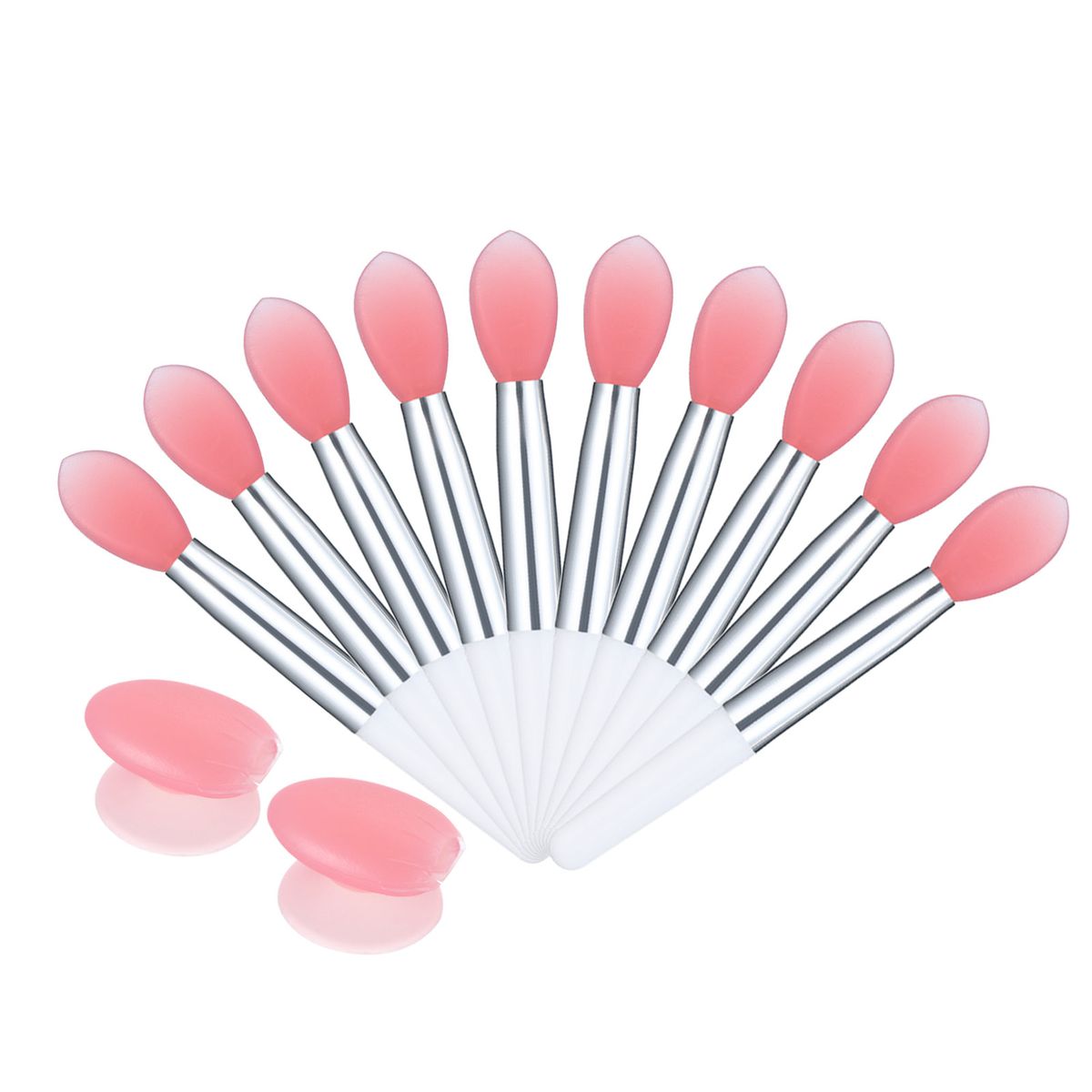 10pcs Silicone Lip Brush Set Lipstick Lip Gloss Applicator