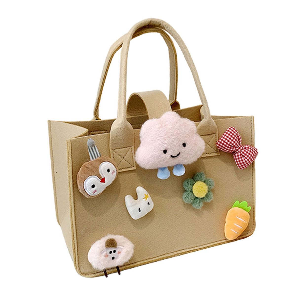 Shopping Bag Lovely Ornament Birthday Gift Handbag Khaki