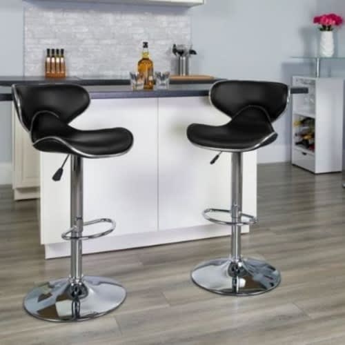 Swivel Chrome Bar Stools -2 Sets