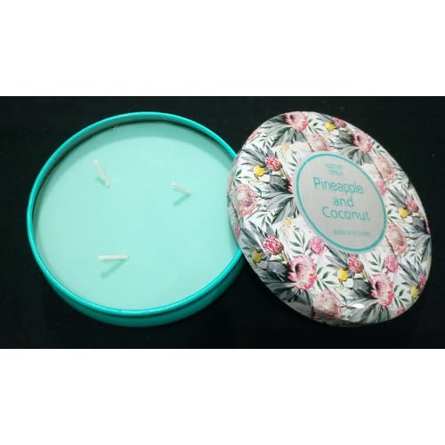 Pineapple & Coconut Large 3-wick Candle In Toucan Tin