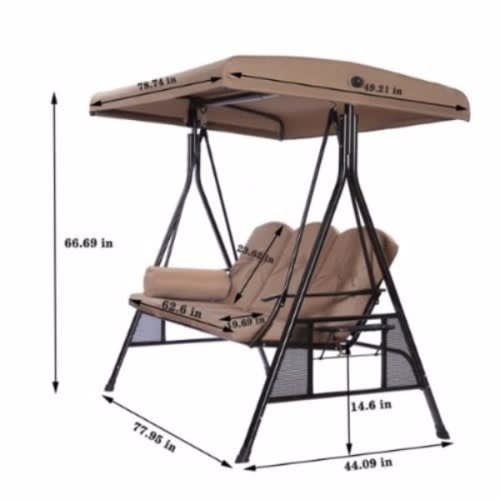 Sesslife Patio Swings With Canopy - 3Seater