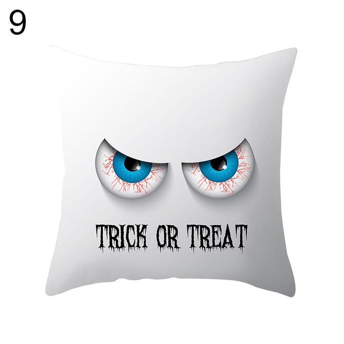 Halloween Pumpkin Ghost Bat Trick Or Treat Cushion Cover-9#