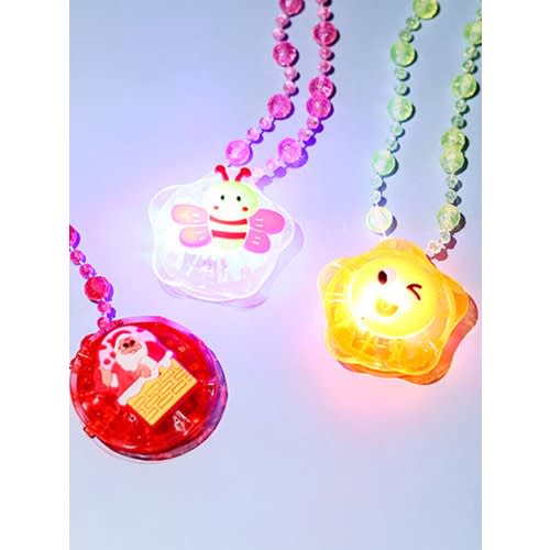 Multicolored Children's Luminous Necklace - Led Acrylic Bead Pendant - 10 Pcs