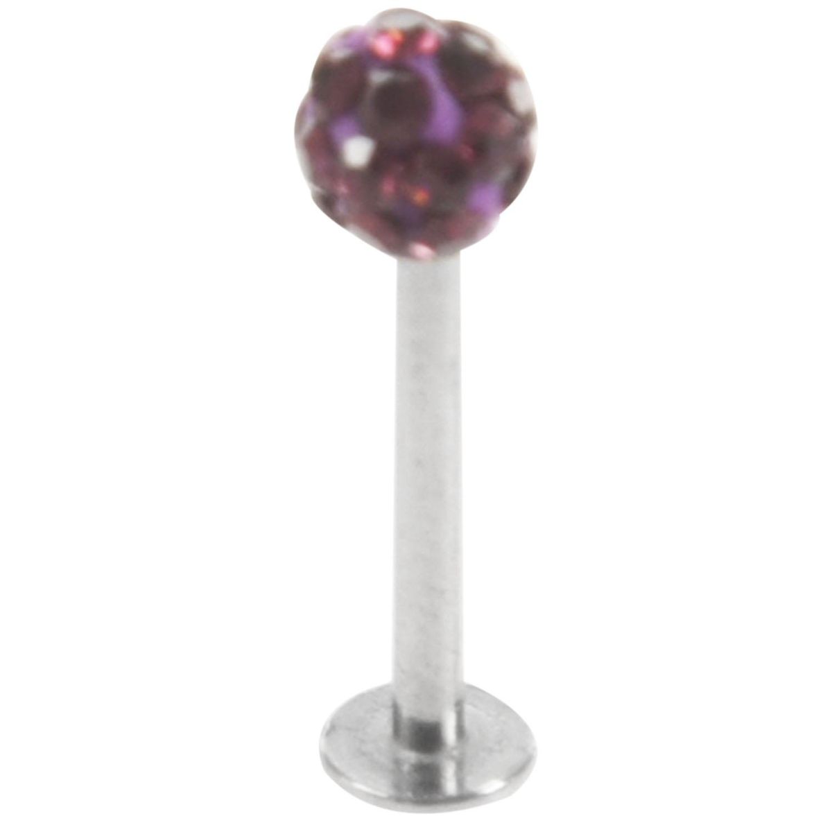 Cool Crystal Gem Steel Micro Labret Piercing Stud for Lip /