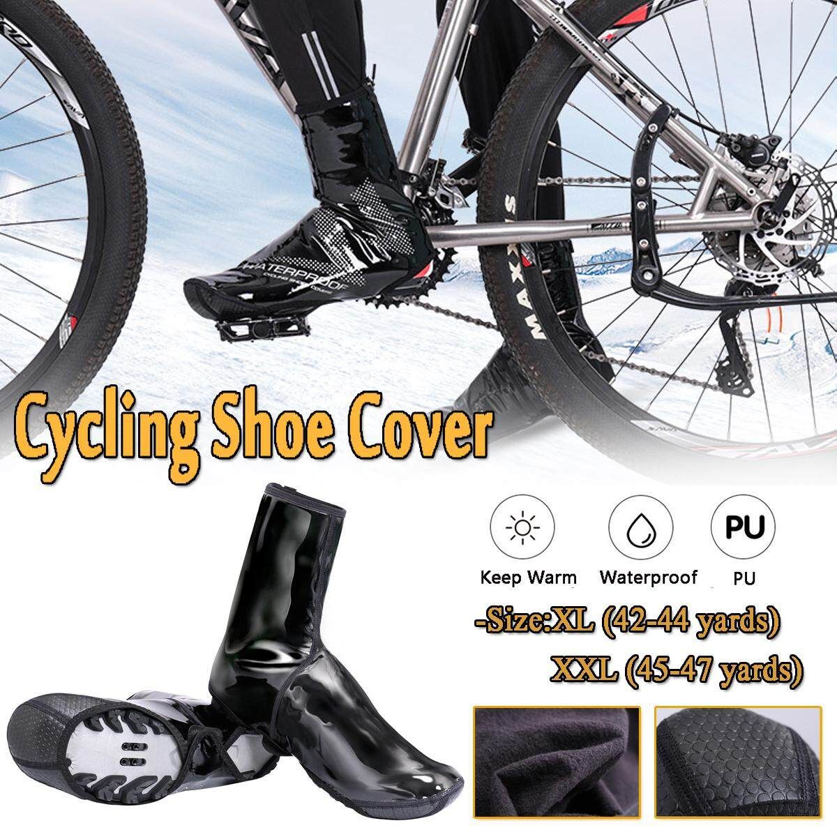Cycling Shoes Cover Keep Warm Windproof Waterproof PU Protector Overshoes Sock XXL