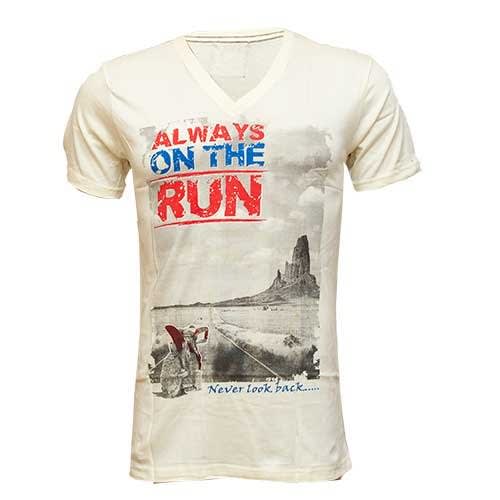 Men's Always On The Run Print T-shirt - Cream