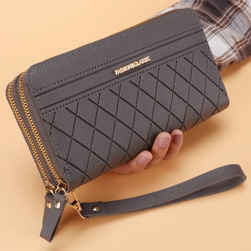Women's Double Zipper Clucth  Wallet