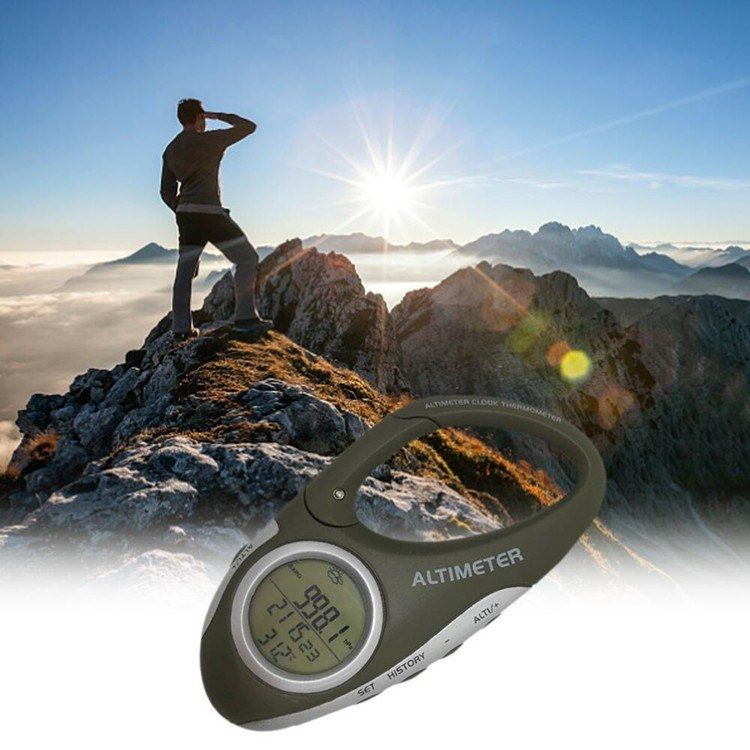 Outdoor Camping Climbing Altimeter Carabiner Barometer