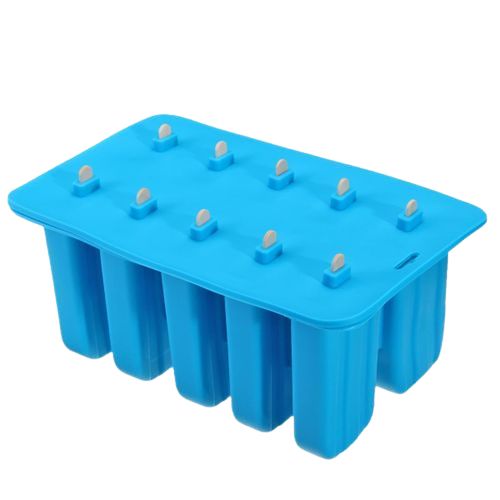 Silicone IceMold Yoghurt Lolly Popsicle+Free Sticks-10 Slots
