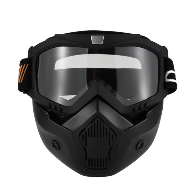Mortorcycle Mask Detachable And Mouth Filter For Open Face