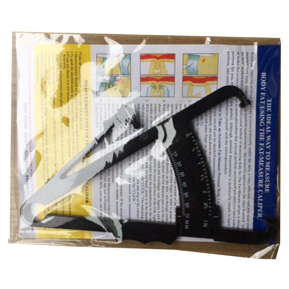Body Fat Caliper Mass Measuring Skinfold Health Care Tools Square Black-black