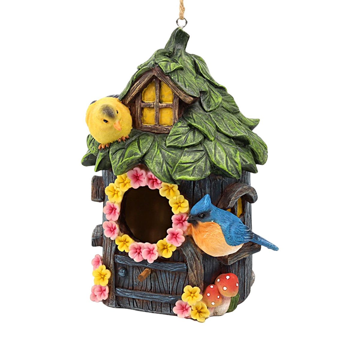 Outdoor Bird House Farmhouse Style Outdoor Warm Bird House Pendant Multicolor
