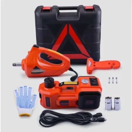 Electric Car Hydraulic Jack/Hubs/Screwer And Tyre Pump - 3 in 1 - 1 pc