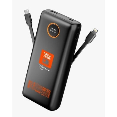 Power Station With Inbuilt  Iphone And Type C Cable  And Usb & C Port - 22500mah