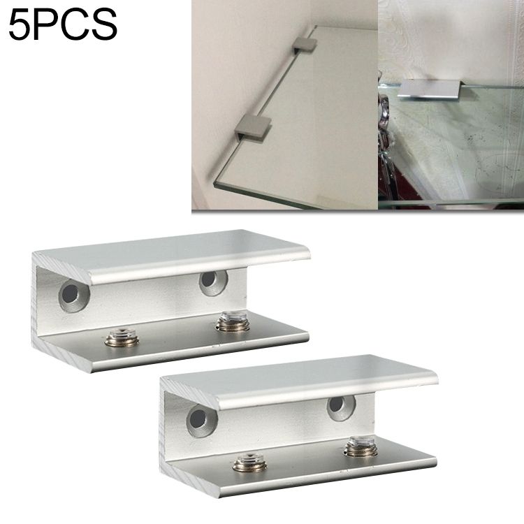 5 PCS Double Hole Aluminum Alloy Glass Fixing Clip, L, 20mm